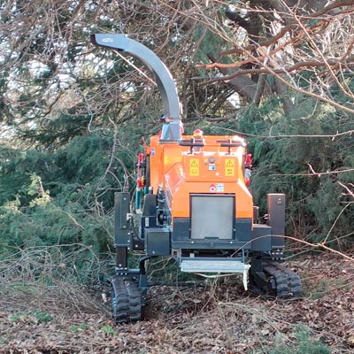 Tracked wood chipper
